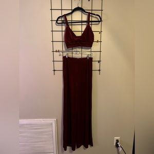 Stella Laguna Beach / Crop top and Pant Velvet Set.